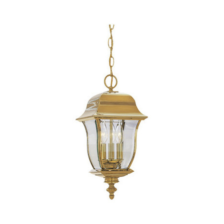 DESIGNERS FOUNTAIN Polished Brass Pvd Finish 3 Light 10 Hanging Lantern Solid Brass Pvd" 1554-PVD-PB